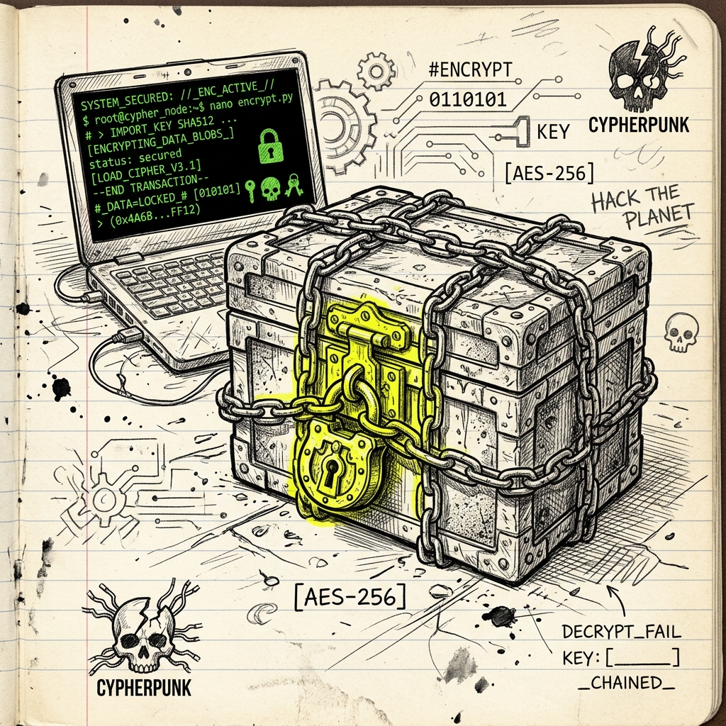Chained secure vault box sketch